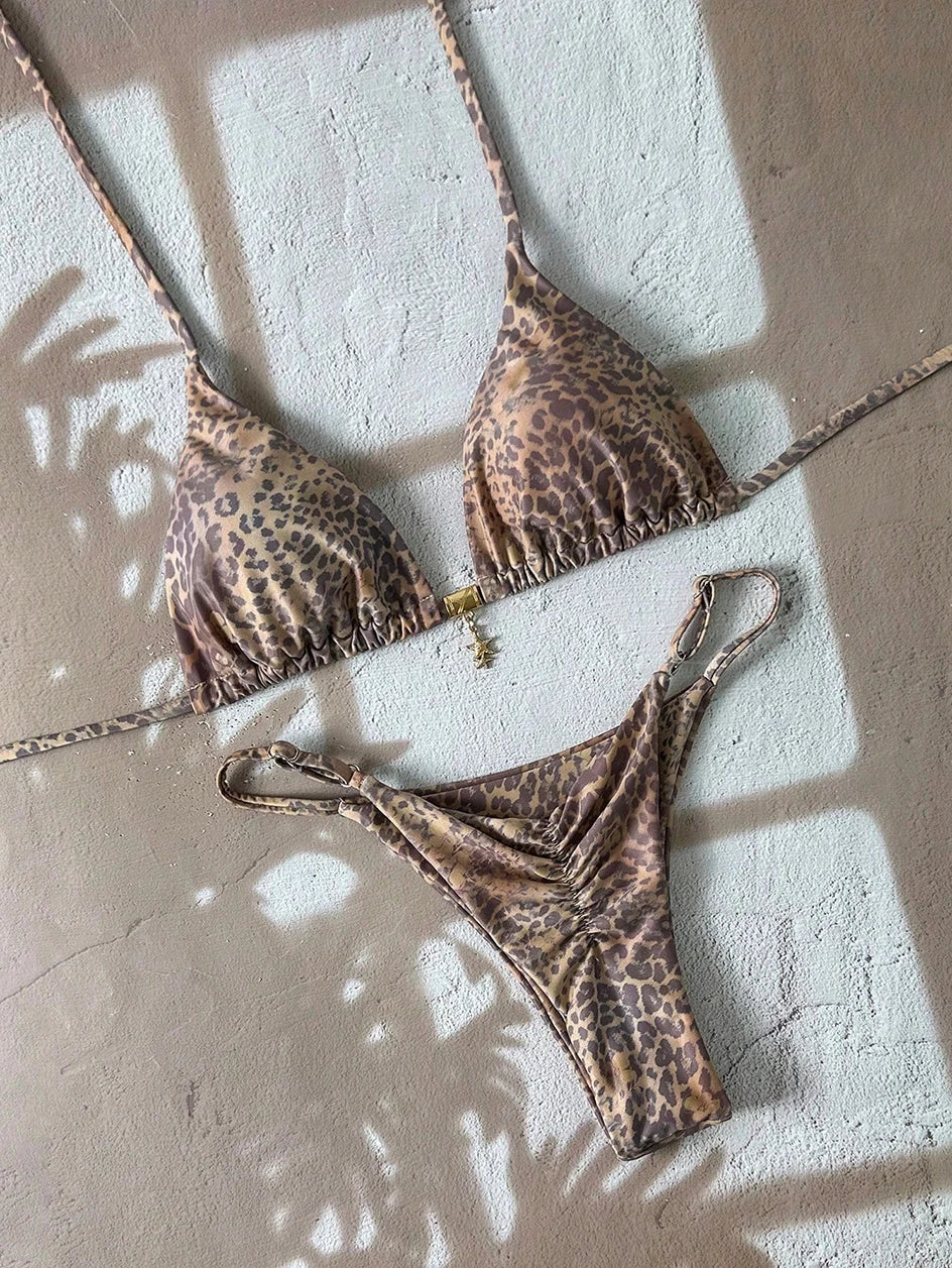 Sexy Leopard Push Up Bikinis Two Piece Bathing Suits 2026 Micro Bikini Sets Women Swimsuit Beach Wear Thong Swimwear