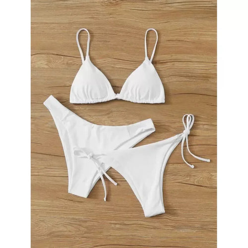 3 Pieces Bikini Set Women Push Up Swimsuit with 2 Bottoms Low & Mid Waist Adjustable Straps Summer Beachwear Bathing Suit