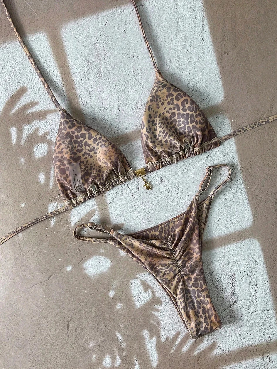 Sexy Leopard Push Up Bikinis Two Piece Bathing Suits 2026 Micro Bikini Sets Women Swimsuit Beach Wear Thong Swimwear